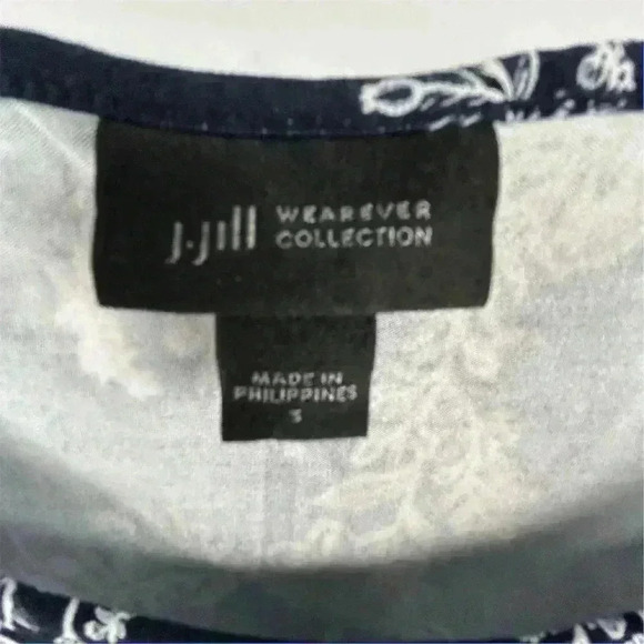 J.Jill Wearever Women's S Black Floral Tank Top Casual Basic - Picture 4 of 6